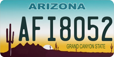 AZ license plate AFI8052