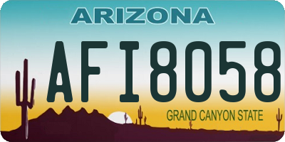 AZ license plate AFI8058