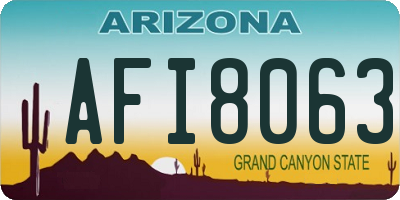 AZ license plate AFI8063
