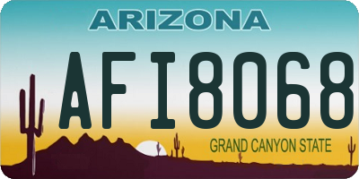 AZ license plate AFI8068
