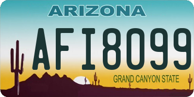 AZ license plate AFI8099