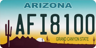 AZ license plate AFI8100