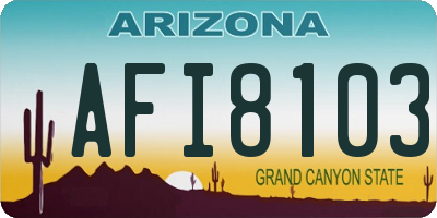 AZ license plate AFI8103