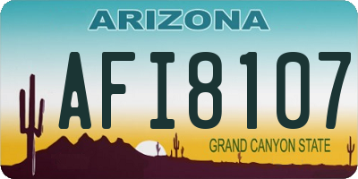 AZ license plate AFI8107