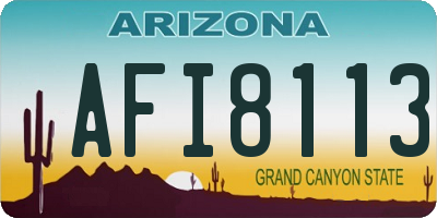 AZ license plate AFI8113