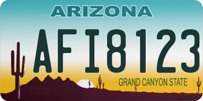 AZ license plate AFI8123