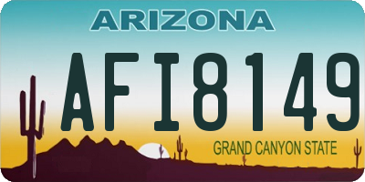 AZ license plate AFI8149
