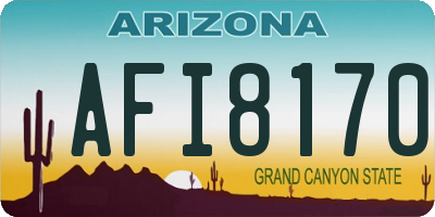AZ license plate AFI8170