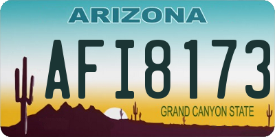 AZ license plate AFI8173