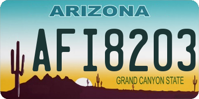 AZ license plate AFI8203