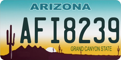 AZ license plate AFI8239