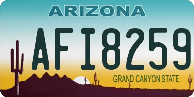 AZ license plate AFI8259