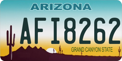AZ license plate AFI8262