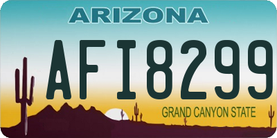 AZ license plate AFI8299