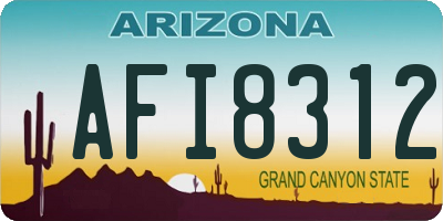 AZ license plate AFI8312