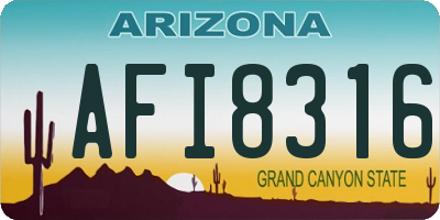 AZ license plate AFI8316