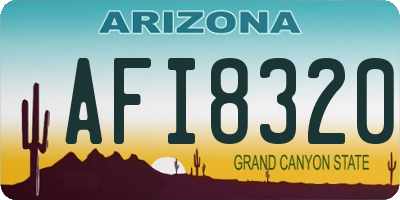 AZ license plate AFI8320
