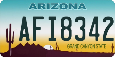 AZ license plate AFI8342