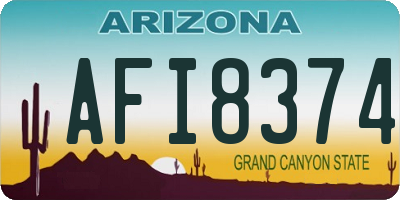 AZ license plate AFI8374