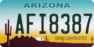 AZ license plate AFI8387