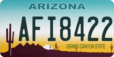 AZ license plate AFI8422