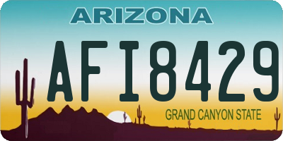 AZ license plate AFI8429