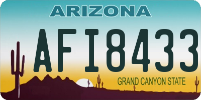 AZ license plate AFI8433