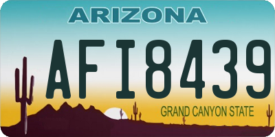AZ license plate AFI8439
