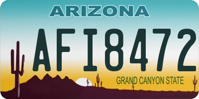 AZ license plate AFI8472