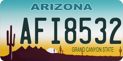 AZ license plate AFI8532