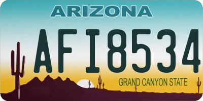 AZ license plate AFI8534