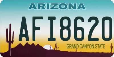 AZ license plate AFI8620