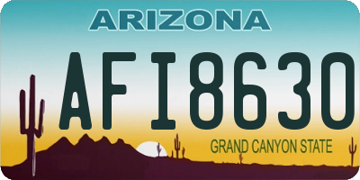 AZ license plate AFI8630