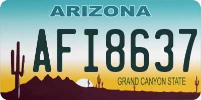AZ license plate AFI8637