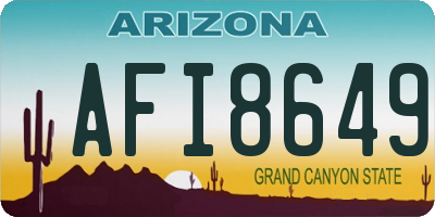 AZ license plate AFI8649
