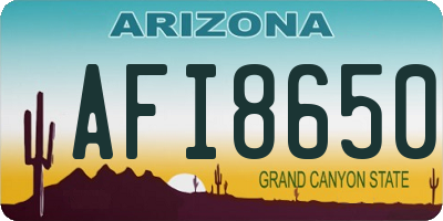 AZ license plate AFI8650