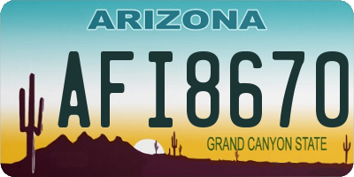 AZ license plate AFI8670