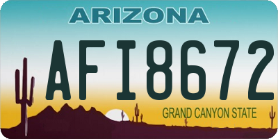 AZ license plate AFI8672