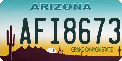 AZ license plate AFI8673