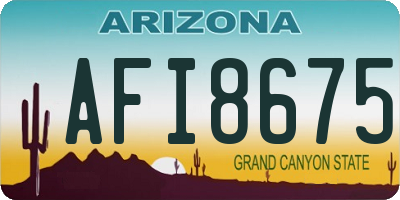 AZ license plate AFI8675
