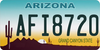 AZ license plate AFI8720