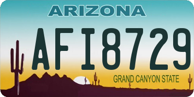 AZ license plate AFI8729