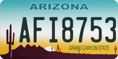 AZ license plate AFI8753