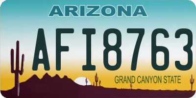 AZ license plate AFI8763