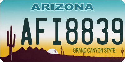 AZ license plate AFI8839