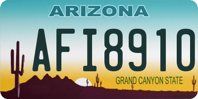 AZ license plate AFI8910