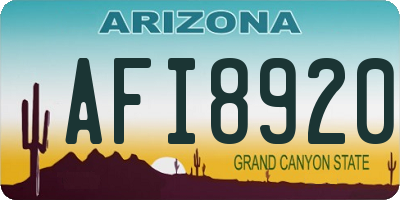 AZ license plate AFI8920
