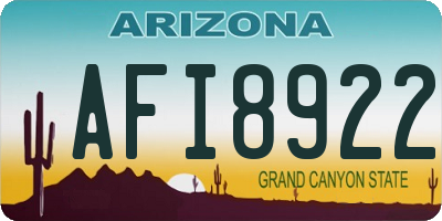 AZ license plate AFI8922