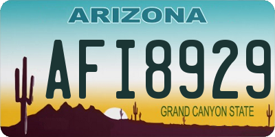 AZ license plate AFI8929