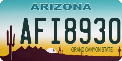 AZ license plate AFI8930